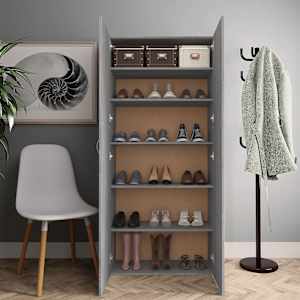 vidaXL Szafa na buty, szary dąb sonoma, 80x35,5x180 cm