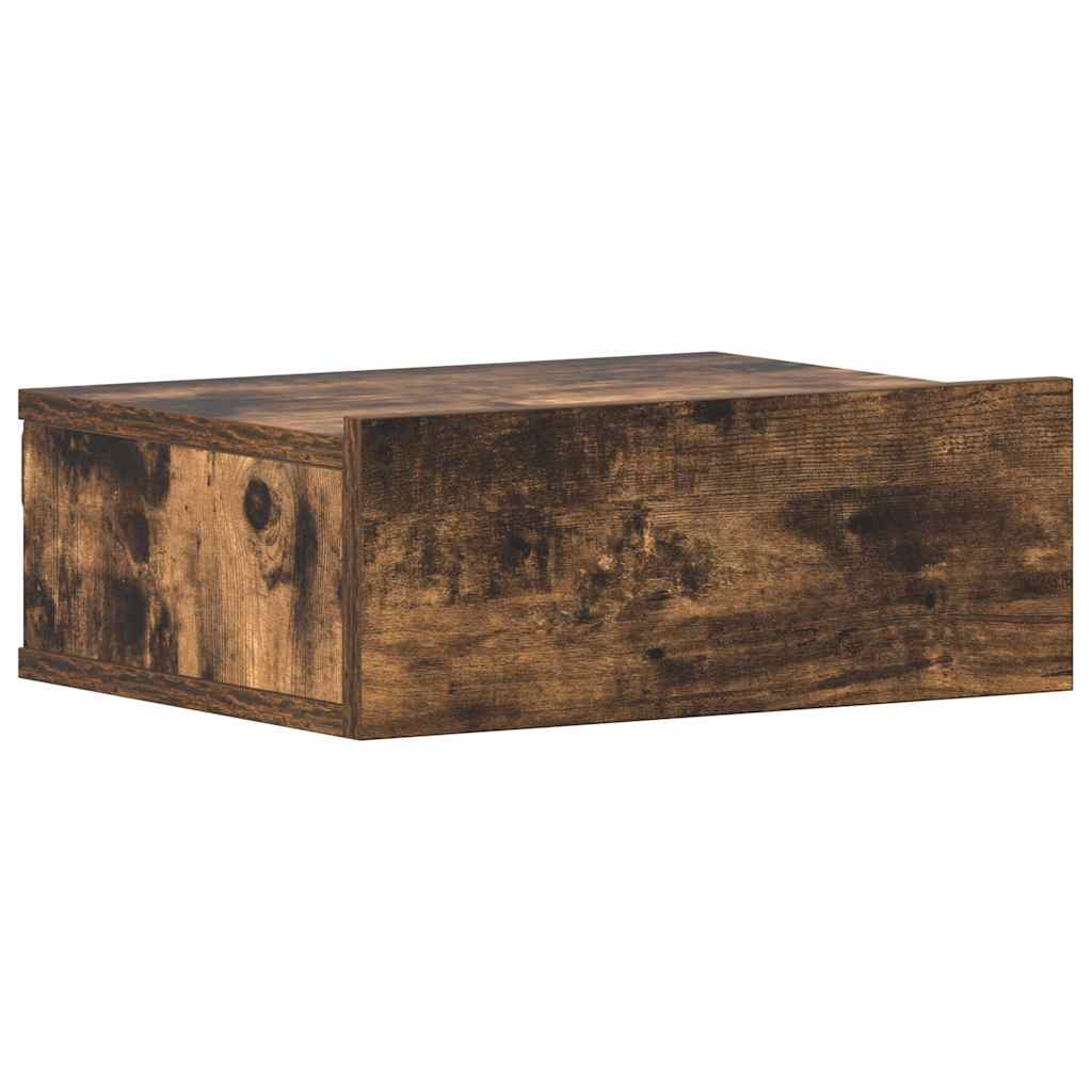 vidaXL Plovoucí noční stolek kouřový dub 40x30x15 cm kompozitní dřevo