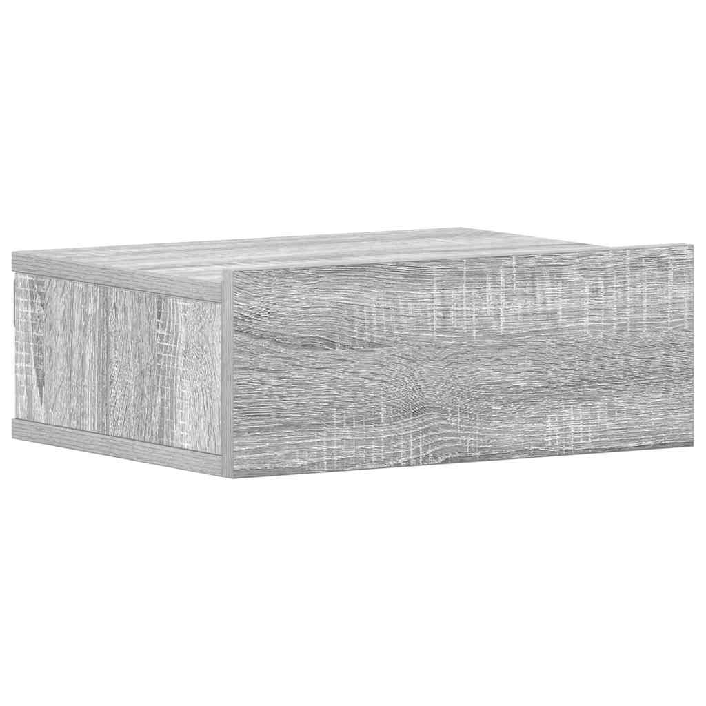 vidaXL Plovoucí noční stolek šedý sonoma 40x30x15 cm kompozitní dřevo