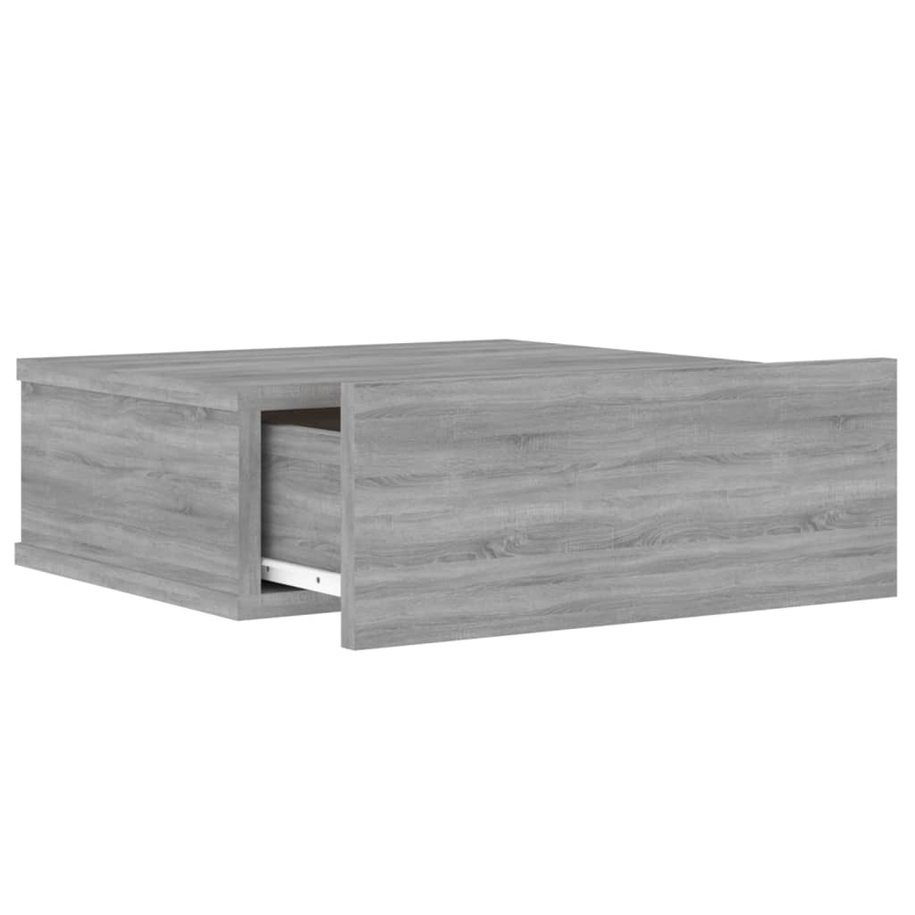  Nástenný nočný stolík sivý sonoma 40x30x15 cm spracované drevo