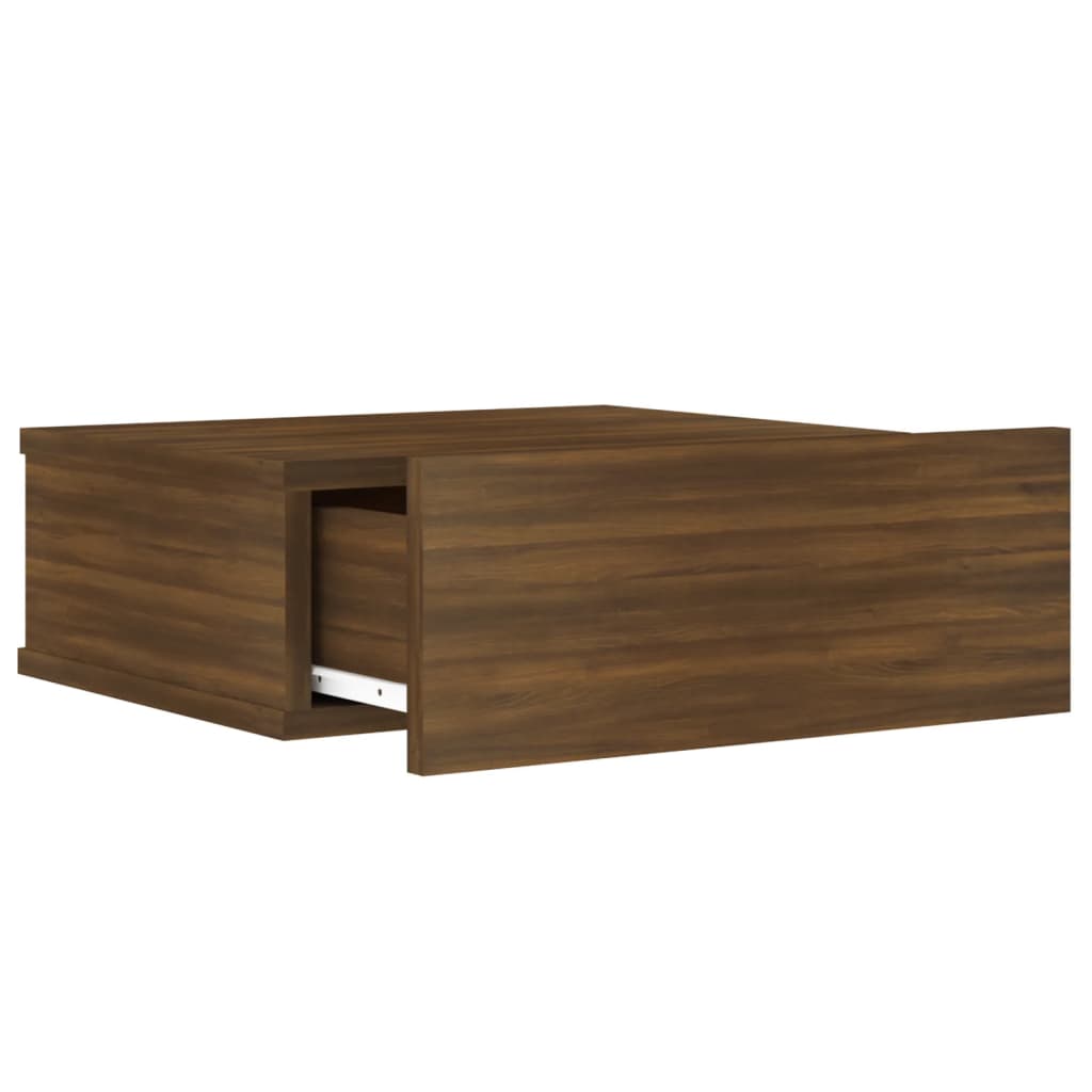  Nástenný nočný stolík hnedý dub 40x30x15 cm spracované drevo