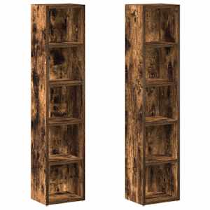 Skříňky na CD 2 ks kouřový dub 21x16x93,5 cm kompozitní dřevo - obrázek 2