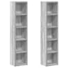 vidaXL CD-kapid 2 tk, hall Sonoma tamm, 21 x 16 x 93,5 cm, tehispuit