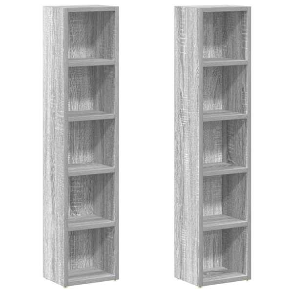 vidaXL CD-kapid 2 tk, hall Sonoma tamm, 21 x 16 x 93,5 cm, tehispuit