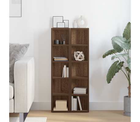 vidaXL CD Cabinets 2 pcs Brown Oak 21x16x93.5 cm Engineered Wood