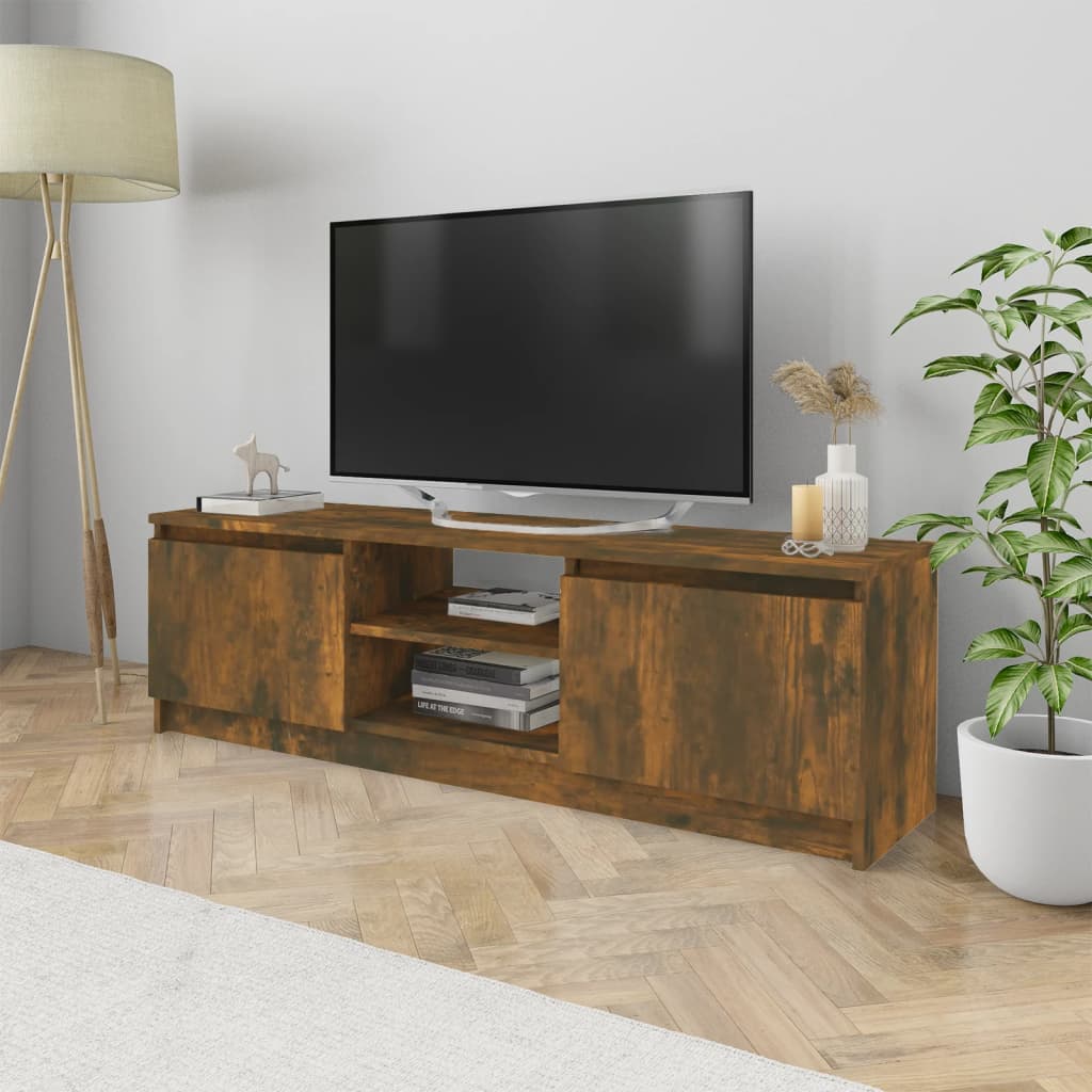 vidaXL tv-bord 120x30x35,5 cm konstrueret træ røget egetræsfinish