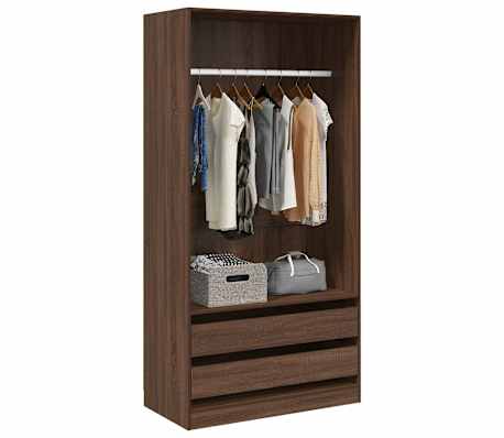 vidaXL Kleiderschrank Braun Eiche-Optik 100x50x200 cm Holzwerkstoff