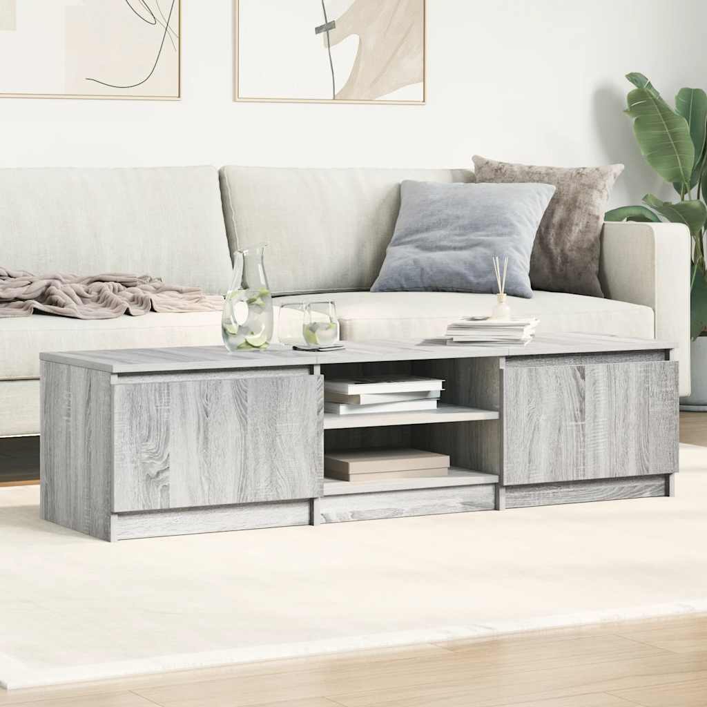 vidaXL Tv-meubel 140x40x35,5 cm bewerkt hout grijs sonoma eikenkleurig afbeelding