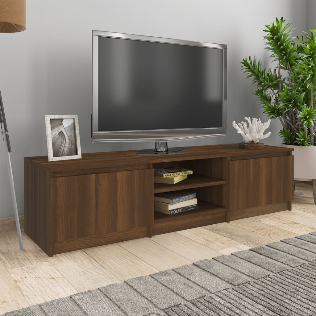 Meuble TV Chêne marron 140x40x35,5 cm Bois d’ingénierie | meublestv.fr