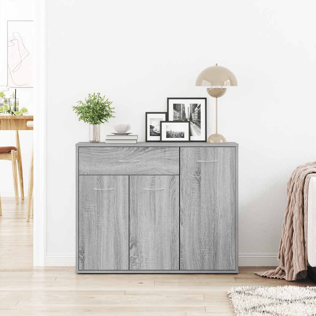 vidaXL Dressoir 88x30x70 cm bewerkt hout grijs sonoma eikenkleurig afbeelding