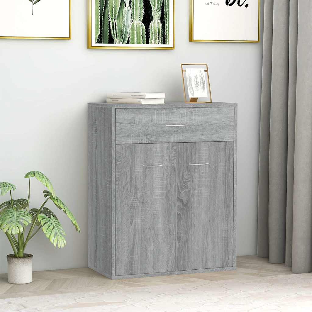 vidaXL Szafka, szary db sonoma, 60x30x75 cm, materia drewnopochodny