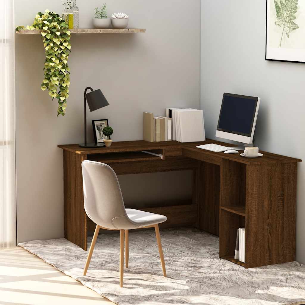 vidaXL Eckschreibtisch Braun Eichen-Optik 120x140x75 cm Holzwerkstoff