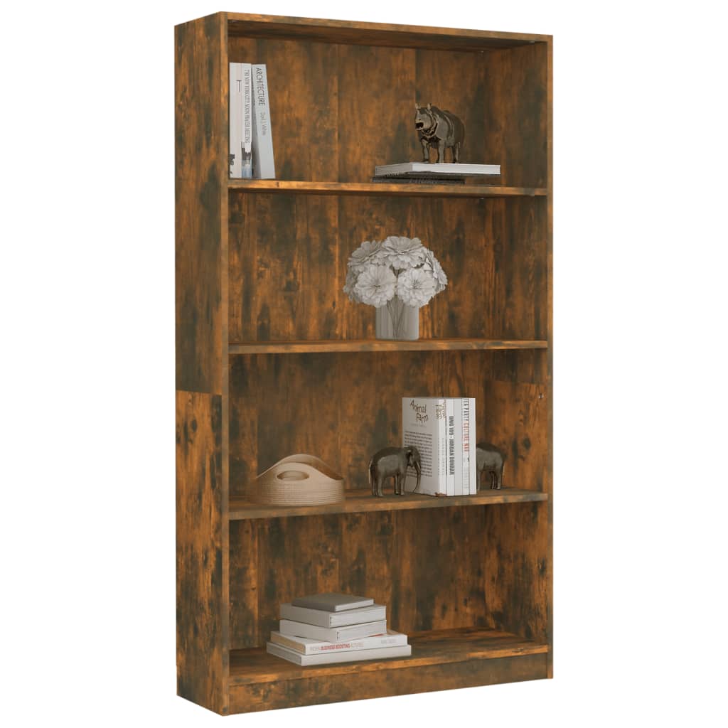 Thumbnail - vidaXL Bücherregal 4 Fächer Räuchereiche 80x24x142 cm Holzwerkstoff