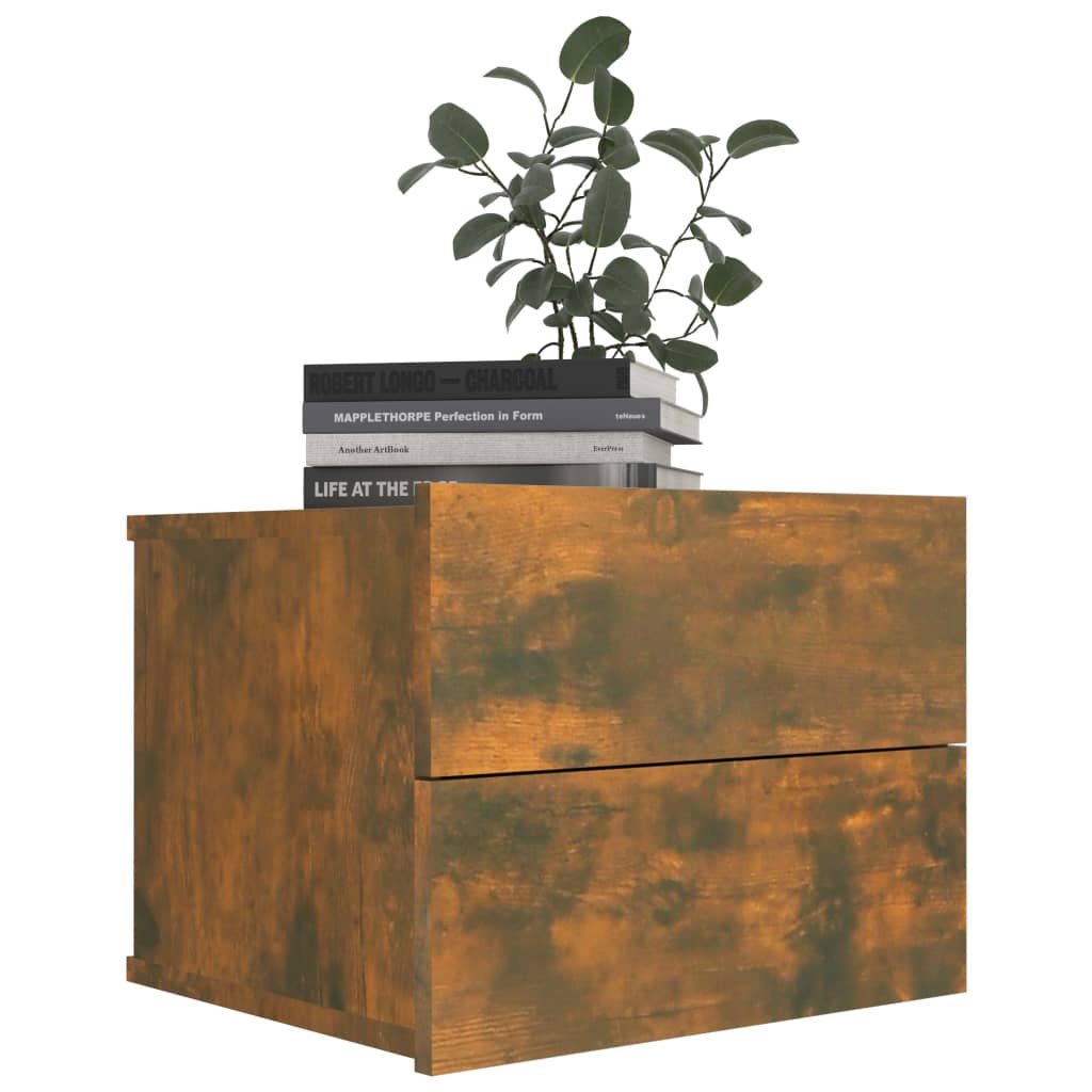 vidaXL Nachtkastje 40x30x30 cm bewerkt hout gerookt eikenkleurig afbeelding