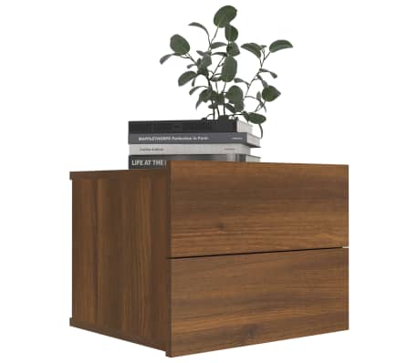 vidaXL Nattbord 2 stk brun eik 40x30x30 cm konstruert tre