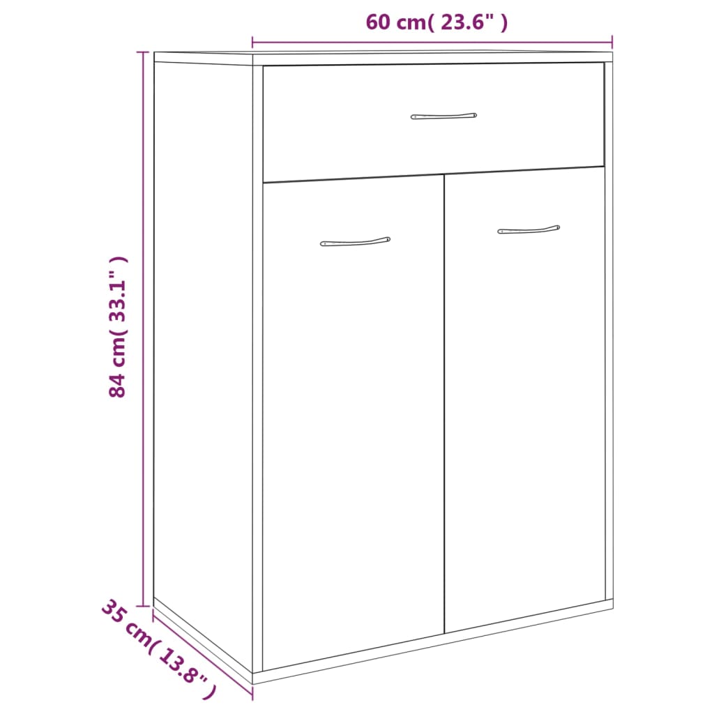 Omarica za čevlje dimljeni hrast 60x35x84 cm inženirski les