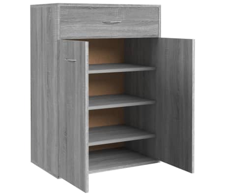 vidaXL Shoe Cabinet Grey Sonoma 60x35x84 cm Engineered Wood
