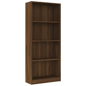 4patrová knihovna hnědý dub 60 x 24 x 142 cm kompozitní dřevo - obrázek 2