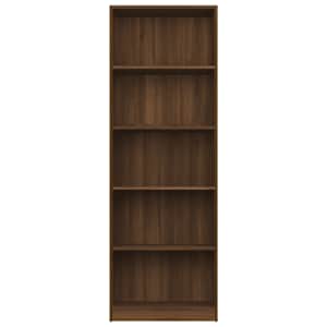5patrová knihovna hnědý dub 60 x 24 x 175 cm kompozitní dřevo - obrázek 4