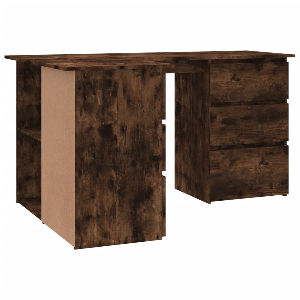 Corner Desk Smoked Oak 145x100x76 Cm Engineered Wood VidaXL 14 width=274