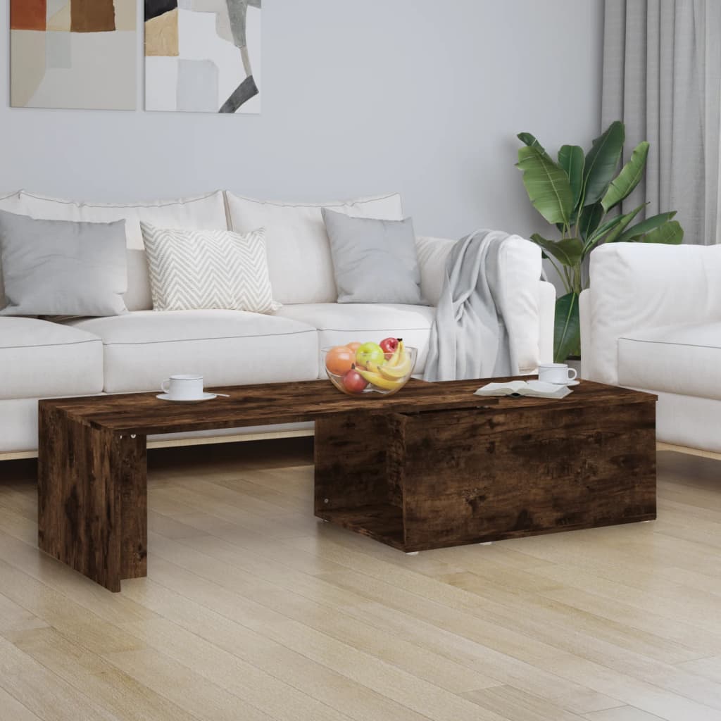 vidaXL Couchtisch Räuchereiche 150x50x35 cm Holzwerkstoff