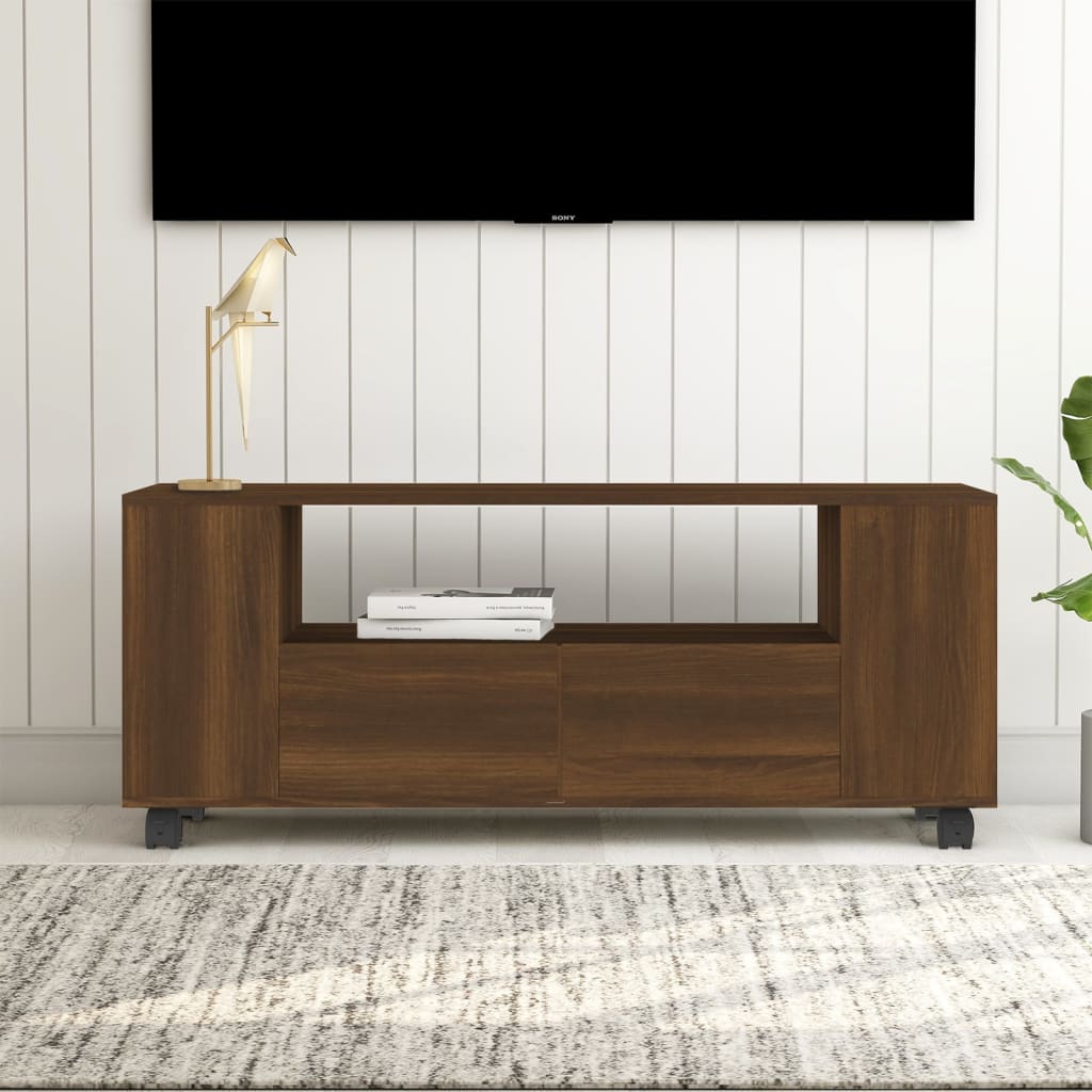 vidaXL Comodă TV, stejar maro, 120x35x43 cm, lemn prelucrat 120x35x43 imagine noua