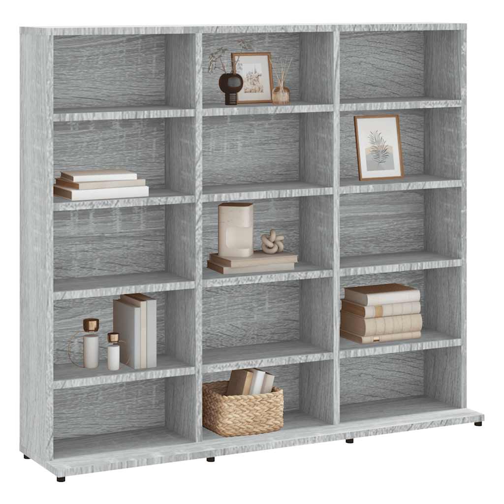 vidaXL szürke sonoma színű szerelt fa CD-szekrény 100 x 23 x 89,5 cm