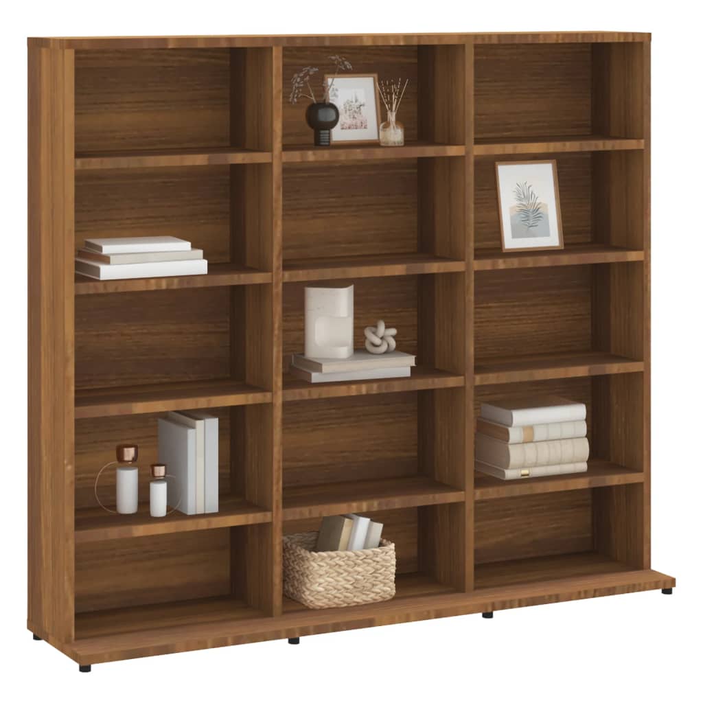 Librerie，Armadio Porta CD，Scaffale/Armadio per CD Rovere Fumo 21x20x88 cm  in Legno Multistrato CNWI900365