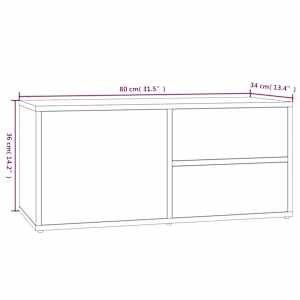 TV skříňka kouřový dub 80 x 34 x 36 cm kompozitní dřevo - obrázek 11