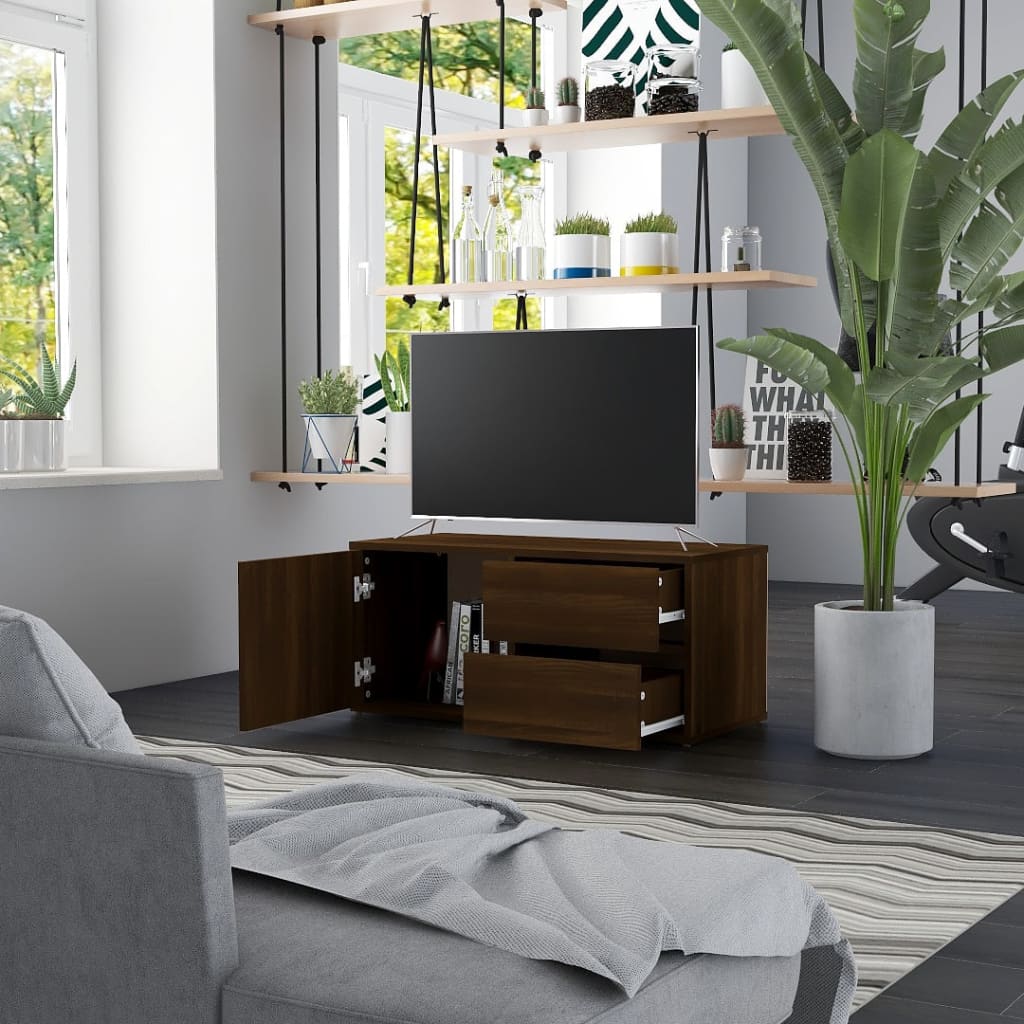 vidaXL TV-taso ruskea tammi 80x34x36 cm tekninen puu