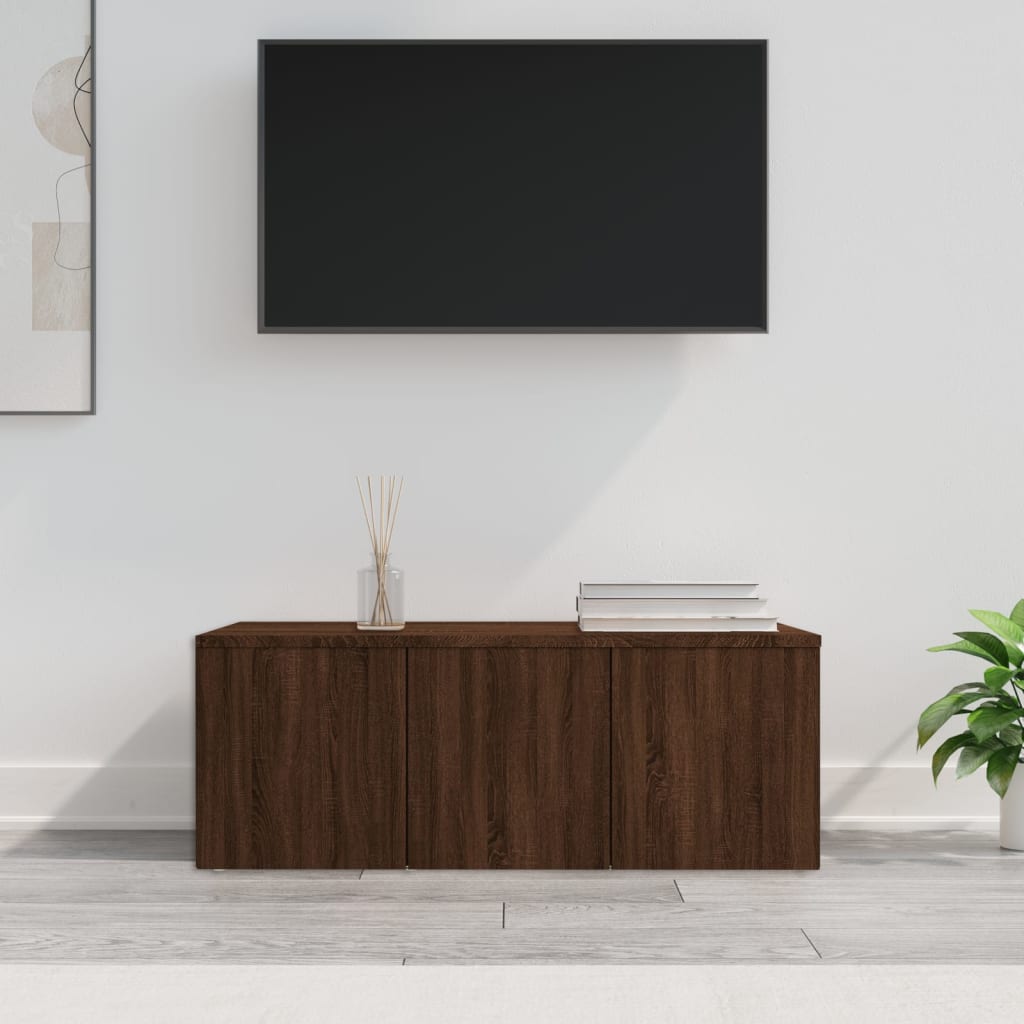 vidaXL tv-bord 80x34x30 cm konstrueret træ brun egetræsfarve