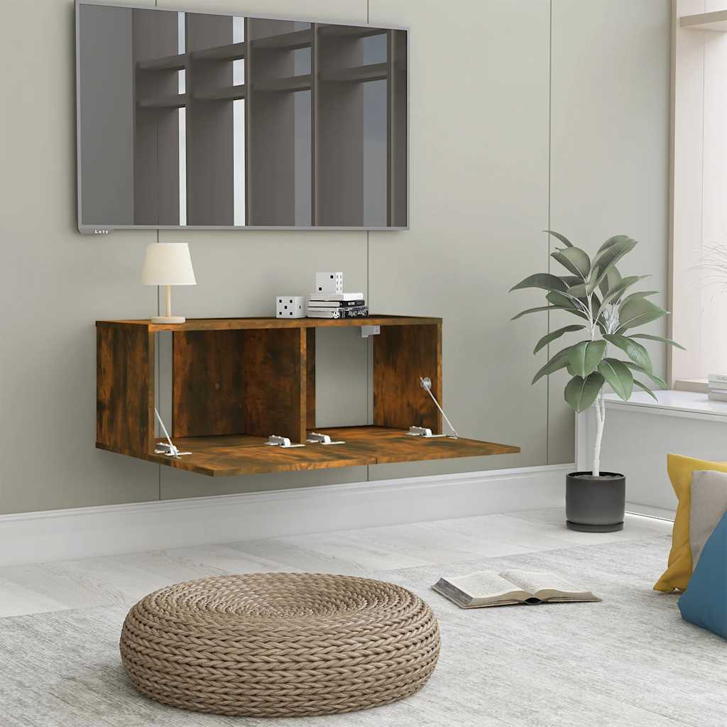 vidaXL Tv-meubel 80x30x30 cm bewerkt hout gerookt eikenkleurig afbeelding