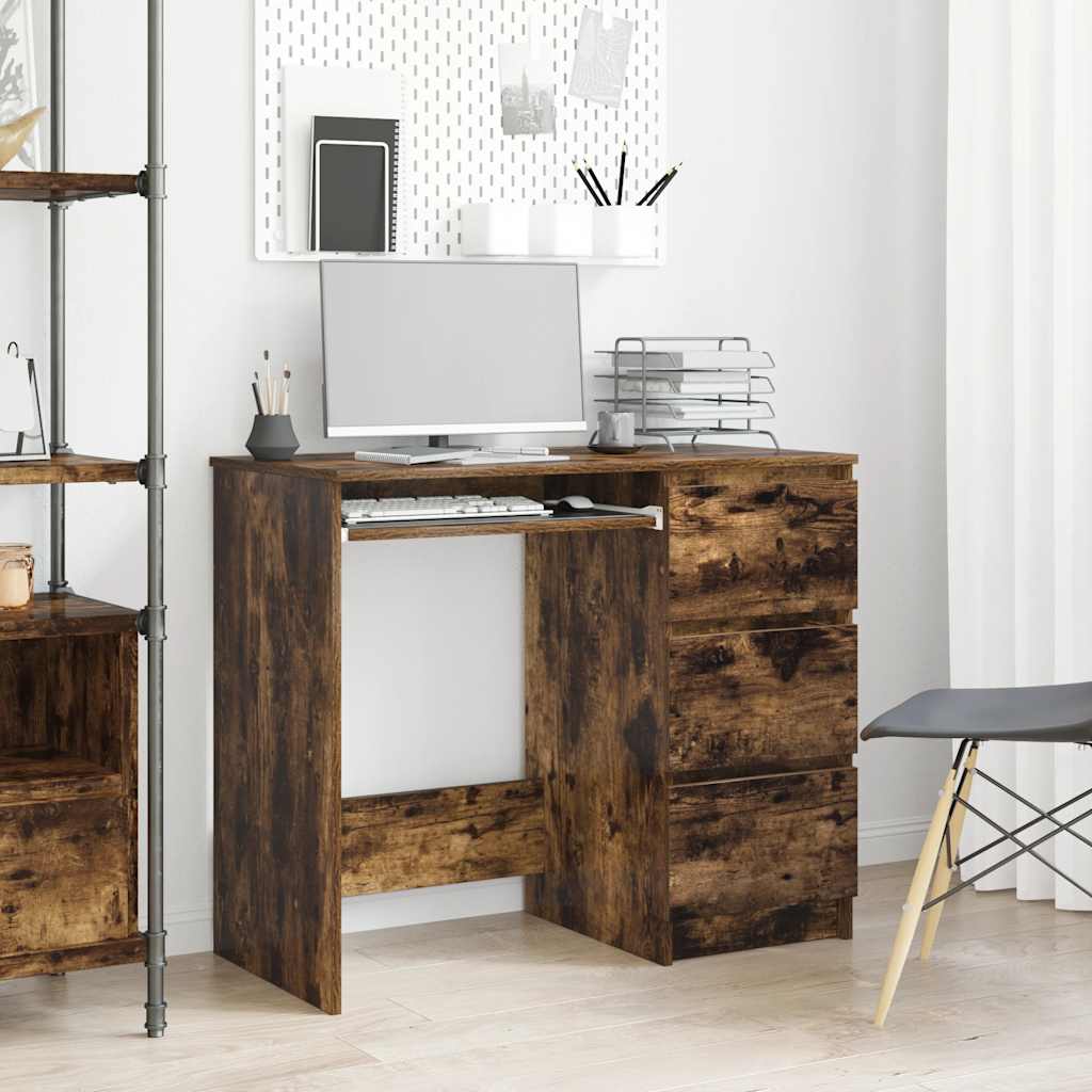 vida XL Schreibtisch Räuchereiche 90x 45x 76 cm Holzwerkstoff