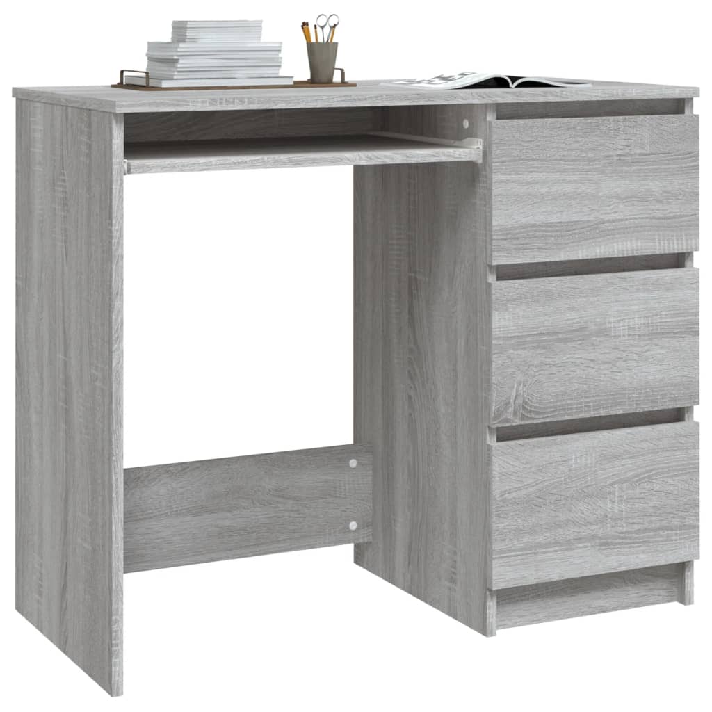 

vidaXL Bureau 90x45x76 cm bewerkt hout grijs sonoma eikenkleurig