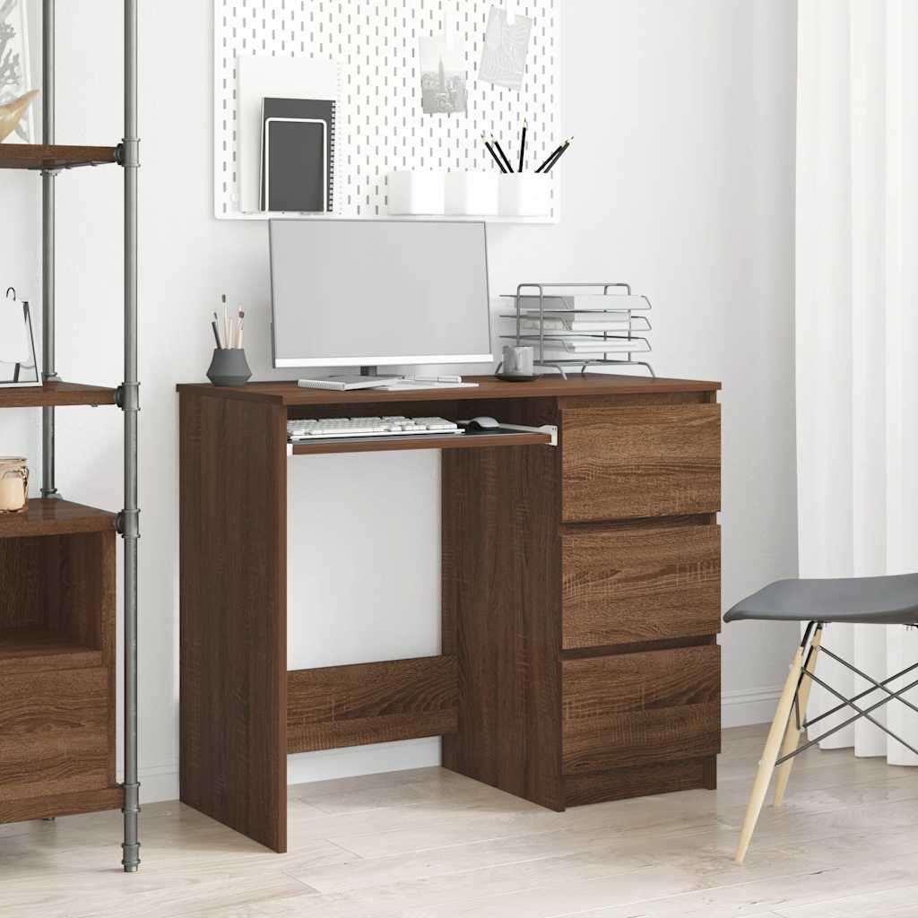 vida XL Schreibtisch Braun Eichen-Optik 90x 45x 76 cm Holzwerkstoff