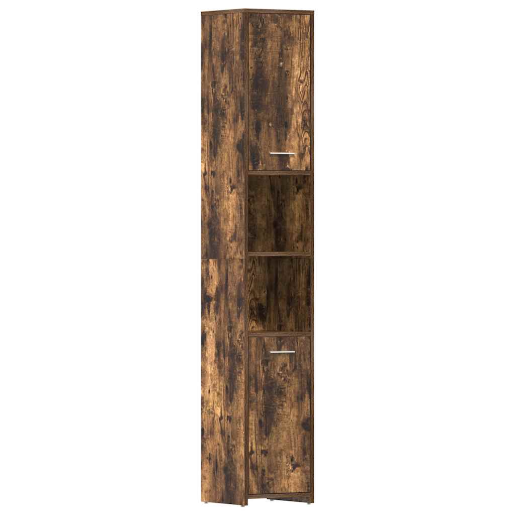vidaXL Koupelnová skříňka kouřový dub 30x30x183,5 cm kompozitní dřevo