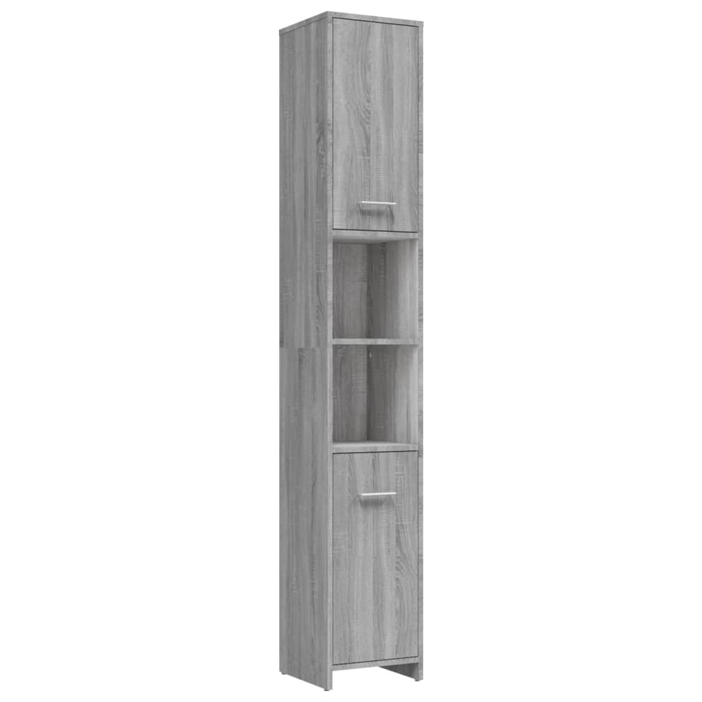 Badezimmerschrank Grau Sonoma 30x30x183,5 cm Holzwerkstoff