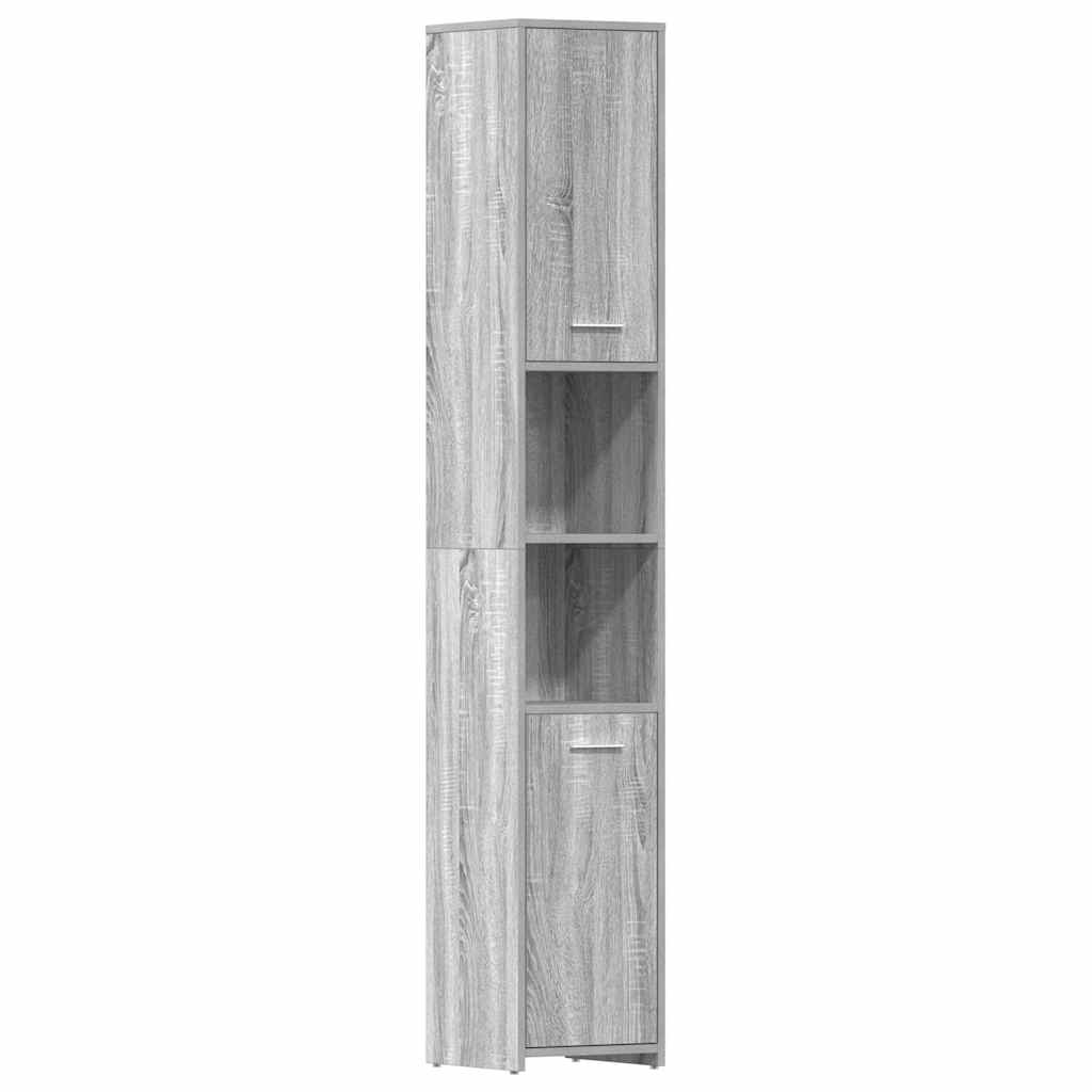 vidaXL KoupelnovĂˇ skĹ™Ă­Ĺ�ka ĹˇedĂˇ sonoma 30x30x183,5 cm kompozitnĂ­ dĹ™evo