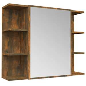Koupelnová zrcadlová skříňka kouřový dub 80x20,5x64 cm kompozit - obrázek 2