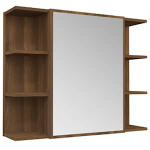 Koupelnová zrcadlová skříňka hnědý dub 80x20,5x64 cm kompozit - obrázek 2