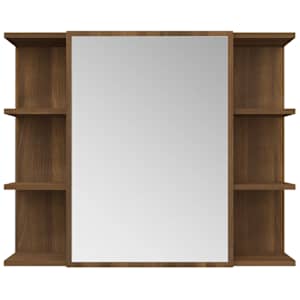Koupelnová zrcadlová skříňka hnědý dub 80x20,5x64 cm kompozit - obrázek 6