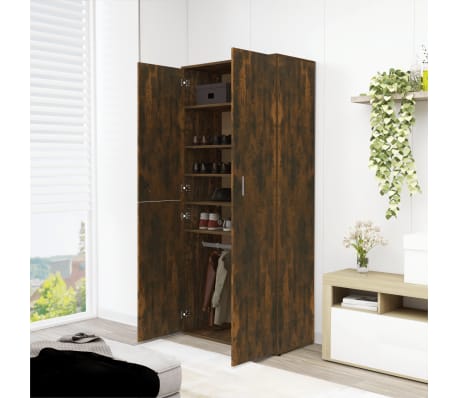 vidaXL Spintelė batams, dūminio ąžuolo, 80x39x178cm, apdirbta mediena