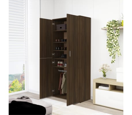 vidaXL Pantofar, stejar maro, 80x39x178 cm, lemn prelucrat