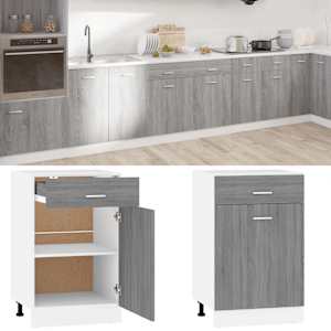 Zásuvková skříňka "Lyon" šedá sonoma 50 x 46 x 81,5 cm, z umělého dřeva - obrázek 1