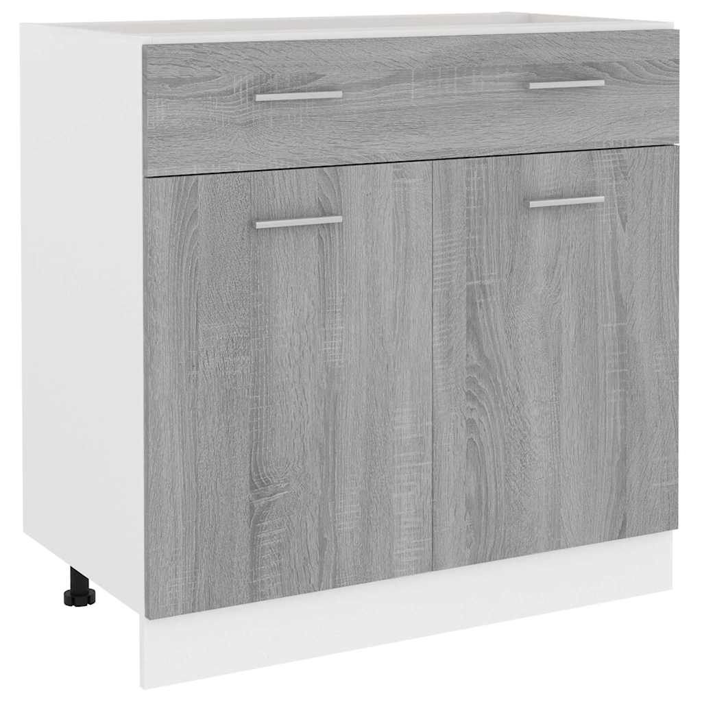 vidaXL Onderkast met lade Lyon 80x46x81,5 cm bewerkt hout grijs sonoma, foto 3