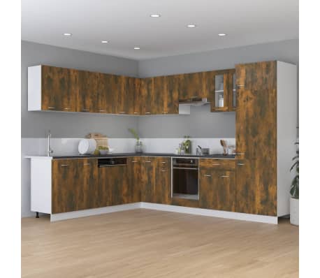 vidaXL Kitchen Cabinet Smoked Oak 75.5x75.5x81.5 cm Engineered Wood