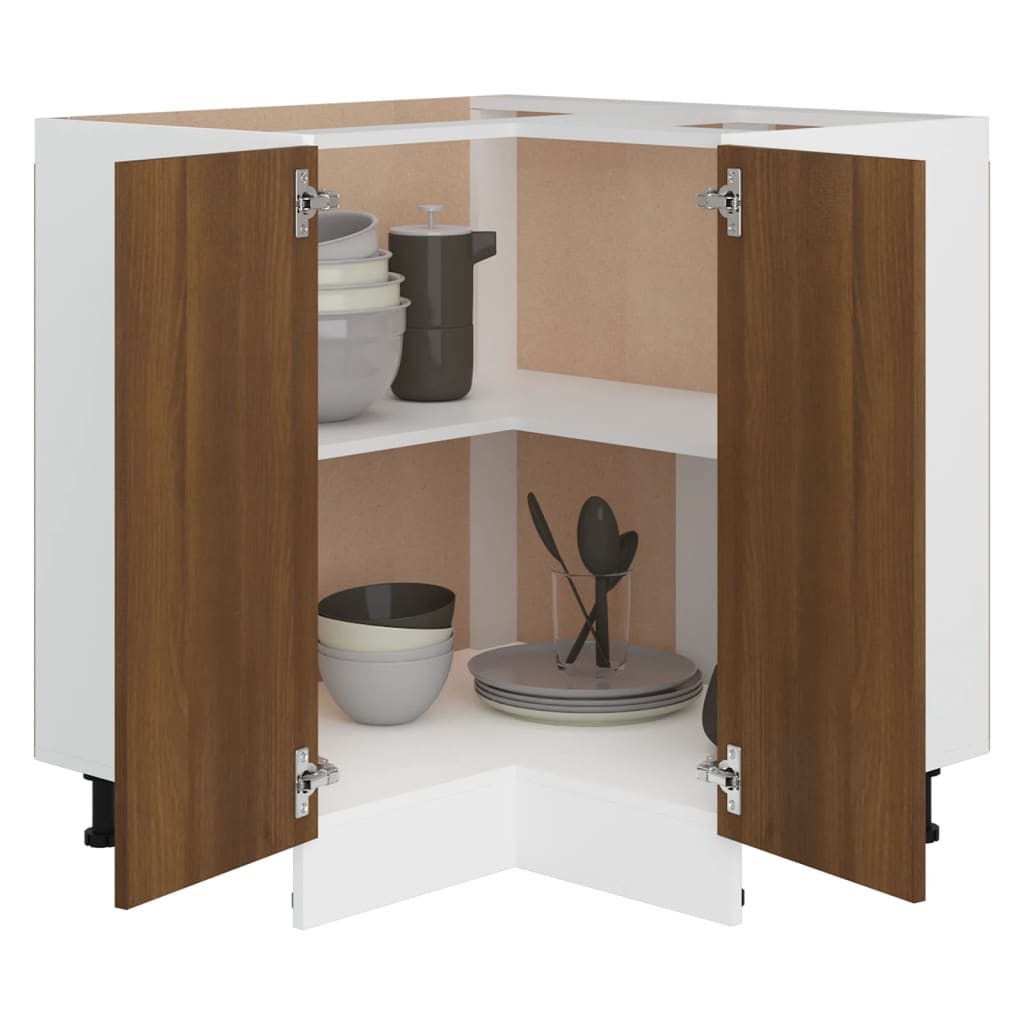 Küchenschrank Braun Eichen-Optik 75,5x75,5x80,5cm Holzwerkstoff Weddig 