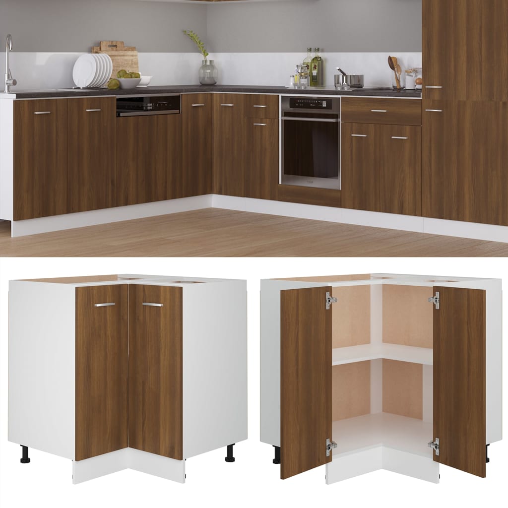 vidaXL Dulap de bucătărie, stejar maro 75,5×75,5×80,5 cm lemn compozit vidaXL imagine 2022