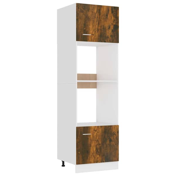 vidaXL mikrolaineahjukapp "Lyon", suitsutatud tamm, 60 x 57 x 207 cm, t&ouml;&ouml;deldud puit