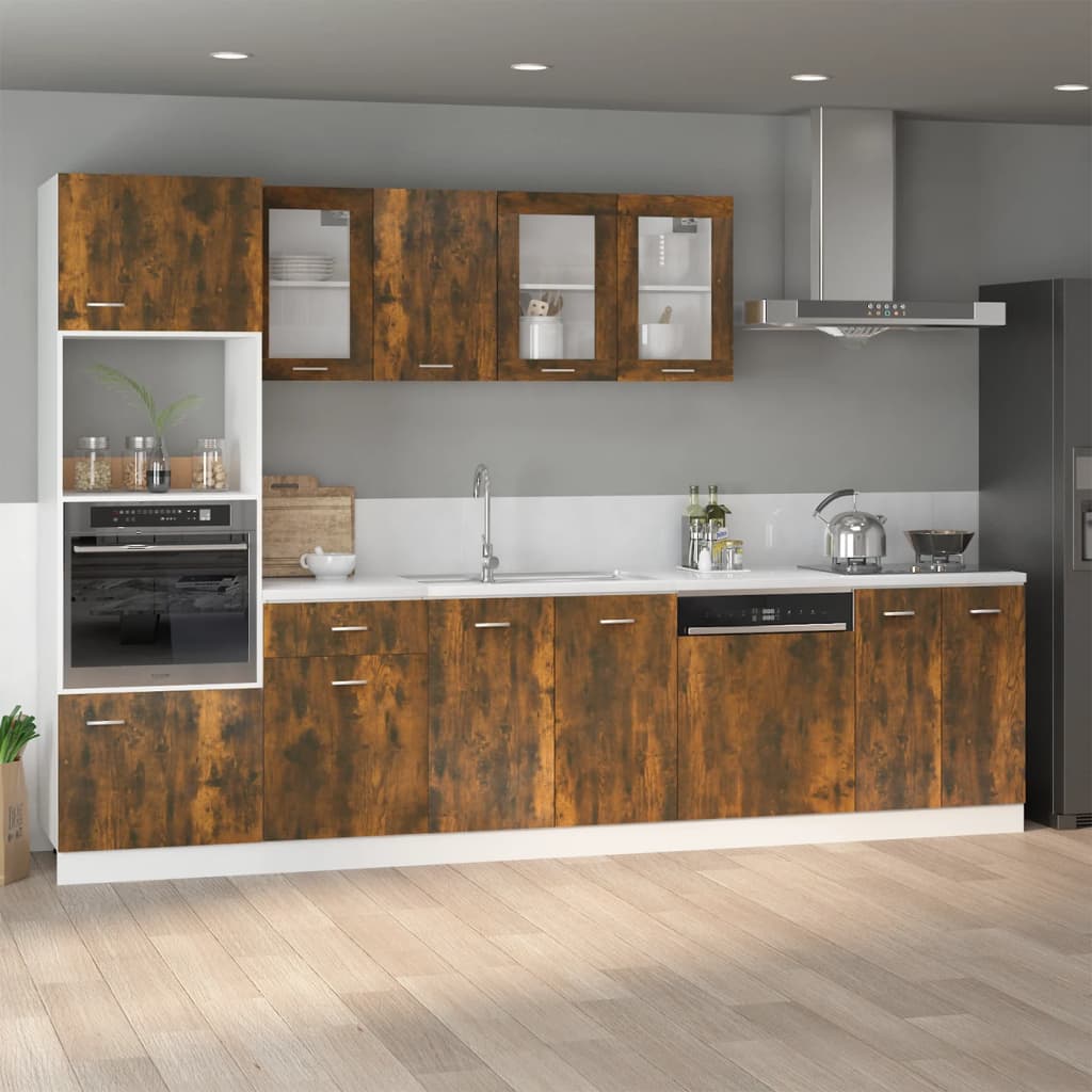 vidaXL Magnetronkast Lyon 60x57x207 cm bewerkt hout gerookt eiken afbeelding